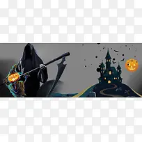 恶魔万圣节南瓜灰色banner