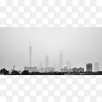 黑白广州塔图片