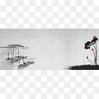 淘宝复古灰白色海报背景