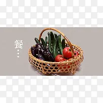 日系清新文艺蔬菜瓜果质感美食背景