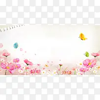 春暖花开手绘背景