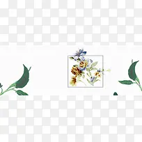 春女装清新白色淘宝海报背景