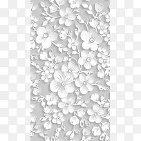 白色花朵矢量图源文件H5背景