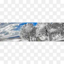 冬天雪景banner创意设计