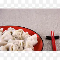 餐盘里的饺子摄影背景