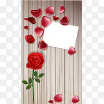 女人节玫瑰花木纹海报背景