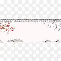 中国风屋檐绘画banner