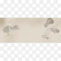 中国风优雅美食饮食生活背景banner