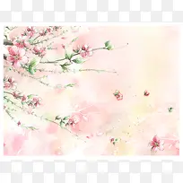 春暖花开粉色温暖背景平面素材