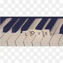 钢琴 love 黑白 背景banner