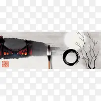 水墨中国风唯美背景banner
