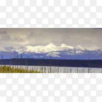 远景雪山风景背景