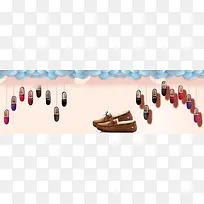 天猫冬季豆豆鞋暖和扁平彩色banner