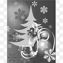 灰色圣诞节花纹圣诞元素底纹背景