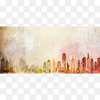城市剪影商业背景