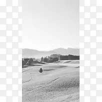 黑白风景沙滩H5背景图片
