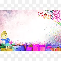 卡通手绘教师节宣传海报背景