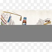 手绘城市背景模板