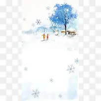 冬季手绘浪漫雪景H5