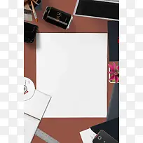 现代商务办公文具教育开学笔记广告背景