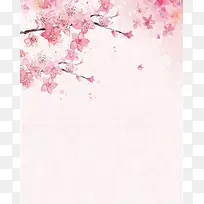 粉色浪漫花海樱花花朵花瓣风景背景素材