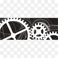 机械齿轮背景banner　