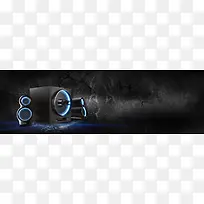 新款音响促销季黑色质感banner