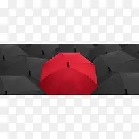 孤独的雨伞创意banner背景
