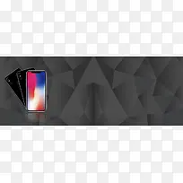 iPhoneX手机几何黑色banner