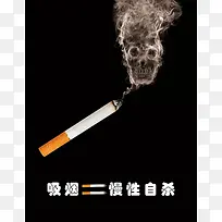 531世界无烟日骷髅与香烟公益广告背景