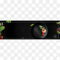 创意面食文艺质感黑色banner