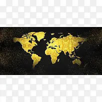 黑金炫光世界地图