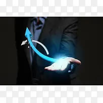 商务人物与光效箭头等创意