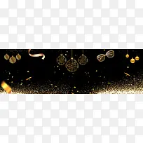 圣诞节黑金大气风格电商促销banner
