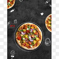 美食披萨创意简约商业海报设计
