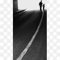 马路背影父爱H5背景图