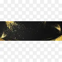 淘宝扁平简约黑金海报banner背景