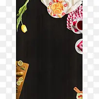 花朵咖啡暖色食物背景素材