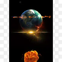 黑色拳头倒计时微商海报背景素材