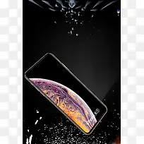 黑色酷炫iphoneXs苹果手机海报