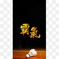 黑色简约运动羽毛球背景