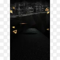 黑色不规则几何图形海报