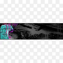 矢量潮流涂鸦背景banner