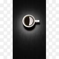 黑色质感咖啡广告背景素材