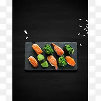 日本料理美食促销海报设计背景模板