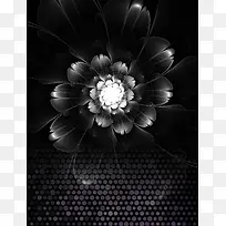 炫酷黑色花朵背景素材