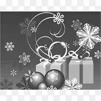 线稿圣诞节花纹圣诞元素底纹背景设计