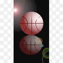 黑色扁平篮球图案背景图