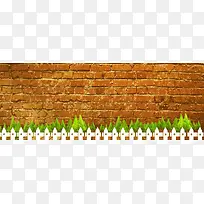 篱笆砖墙纹理背景