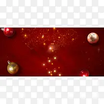 圣诞节红色金球贵气奢华banner